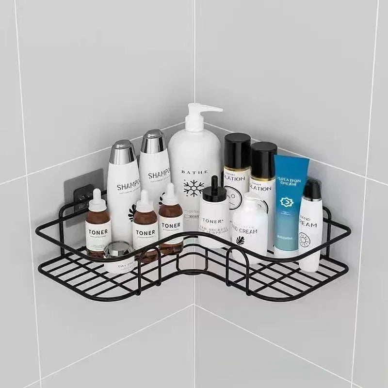 Bad Regal Wand Montiert Ecke Lagerung Regale Shampoo Halter Kosmetik Rack Eisen Dusche Ablauf Korb Badezimmer Organizer - flohmarkt-deutschland.shop