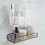 Bad Regal Wand Montiert Ecke Lagerung Regale Shampoo Halter Kosmetik Rack Eisen Dusche Ablauf Korb Badezimmer Organizer - flohmarkt-deutschland.shop
