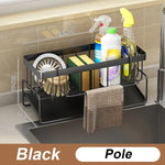Badezimmer Waschbecken Lagerregal Metall Abflussregal mit Besteckbehälter Geschirrspülschwammhalter Küchenarbeitsplatte Lagerregal - flohmarkt-deutschland.shop