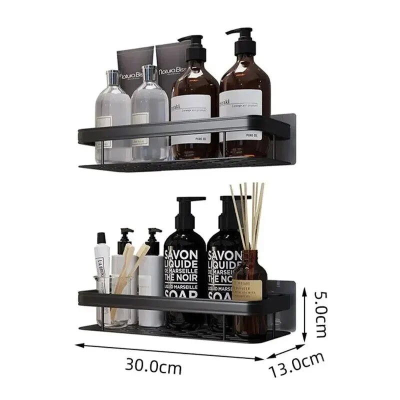 Badezimmerregal Make-up Aufbewahrungsorganizer Shampoo-Regal Duschablage Badezimmerzubehör Bohrerfreies Wandregal - flohmarkt-deutschland.shop