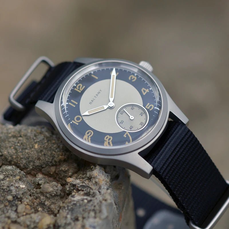 Baltany S2027 Tuxedo Retro Uhr – 36mm, Quarz, Sub-Sekunde, Leder, Leuchtend - flohmarkt-deutschland.shop