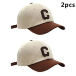 Baseballkappe für Damen und Herren, modisch, Buchstabe C, Patch-Hut, Sommer-Sonnenblenden, Kappen, Farbblock-Design für Freizeitkleidung - flohmarkt-deutschland.shop