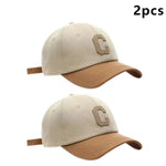 Baseballkappe für Damen und Herren, modisch, Buchstabe C, Patch-Hut, Sommer-Sonnenblenden, Kappen, Farbblock-Design für Freizeitkleidung - flohmarkt-deutschland.shop