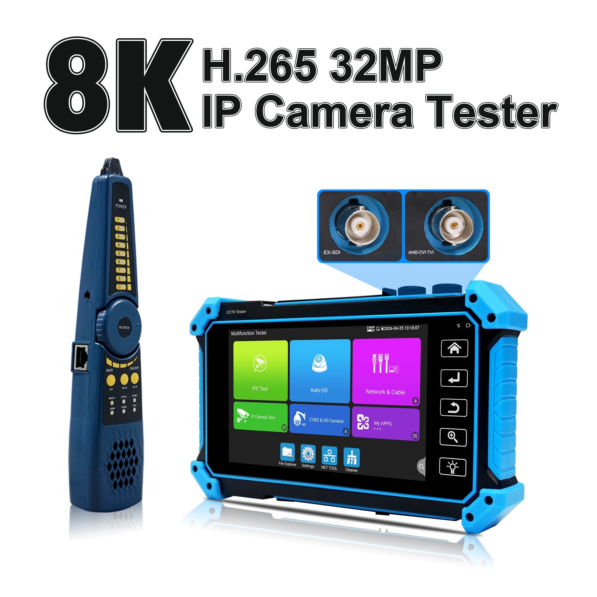 CCTV Tester IP camera ahd mini monitor 4k HDMI VGA IPC tester CCTV poe portable monitor cftv camera cable testing ONVIF PTZ