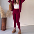 2023 Autumn New Casual Hooded Zip-Up Loungewear Set