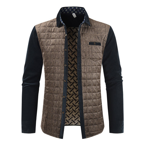 2020 Men's Casual Color Block Plaid Jacket