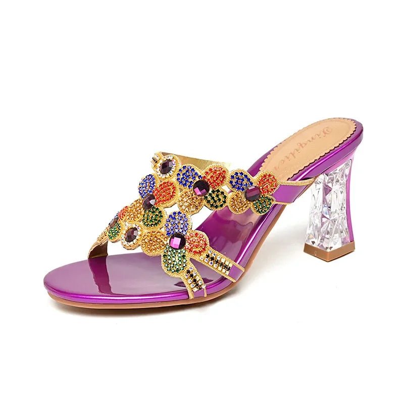 Bequeme Strandpantoffeln Damen Diamant High Heel Sandalen Damen Partyschuhe Modische Damensandalen - flohmarkt-deutschland.shop