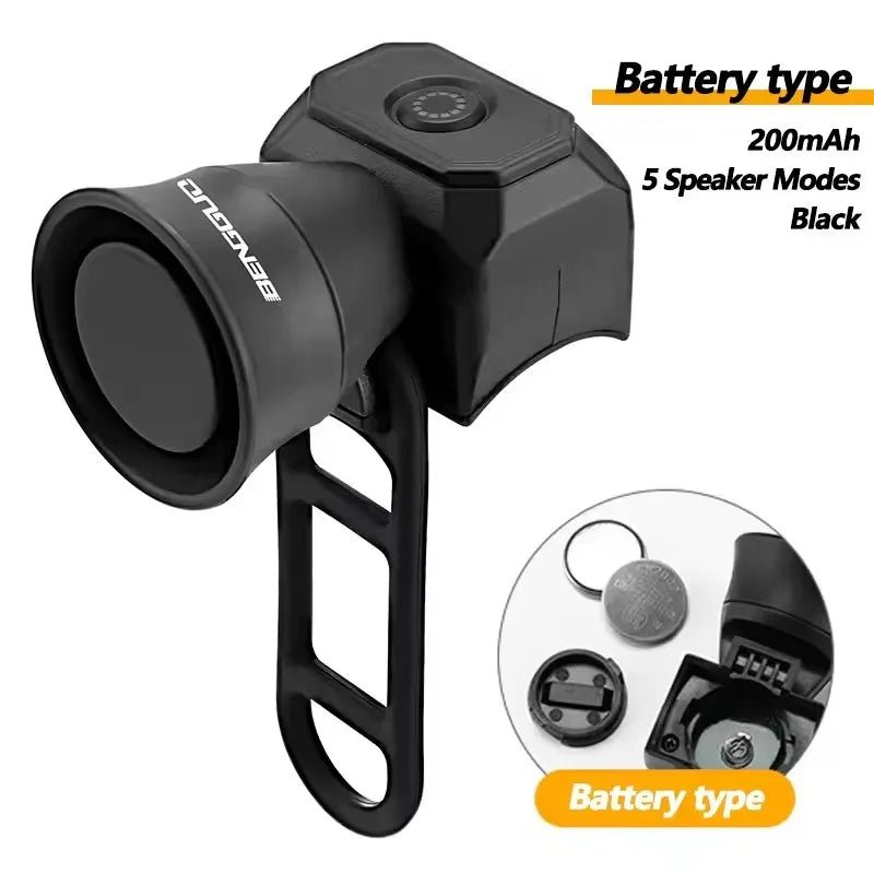 Bicycle Horn Mountain Bike Battery/USB Charging Waterproof Electronic Bike Bell Riding Equipment Children's Scooter Accessories - flohmarkt-deutschland.shop
