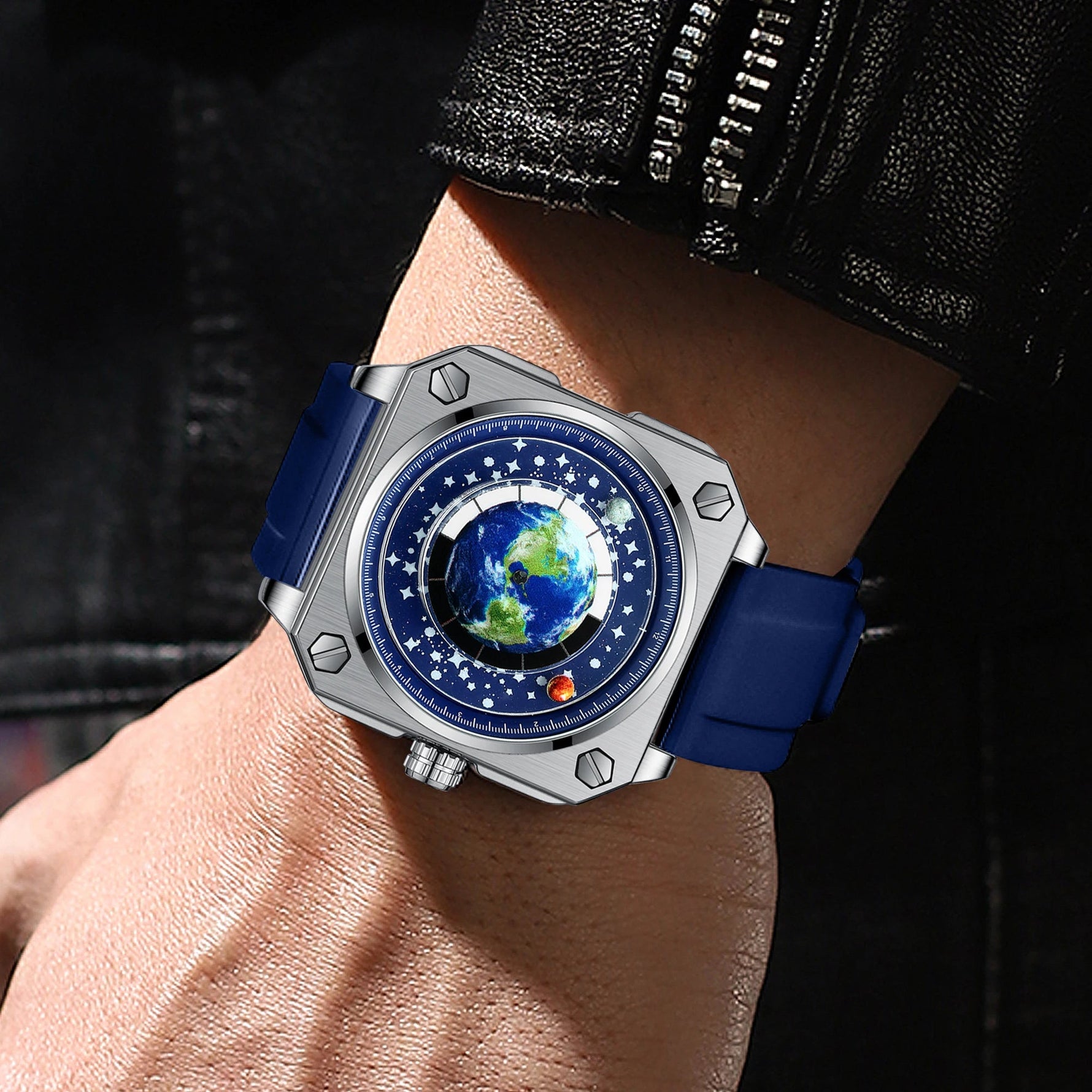 BINBOND Earth & Star Herrenuhr – Quarz, Leuchtend, Wasserdicht, Sport & Casual - flohmarkt-deutschland.shop