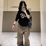 Black Off Shoulder Slant Neck Short Sleeve T-Shirt 2025 Summer Women Sweet Cool Loose Casual Streetwear Fashion - flohmarkt-deutschland.shop