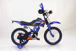 Blaues Offroad-Motorrad, Pedal, Fahrrad für Jungen und Mädchen, 12/16 Zoll, Kinder-Grundmodell, Außenhandel - flohmarkt-deutschland.shop