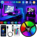 Bluetooth LED Strip Lights Smart SMD 5050 APP Remote Control Flexible Ribbon Diode Lamp Tape TV Backlights Game Room Home Decor - flohmarkt-deutschland.shop