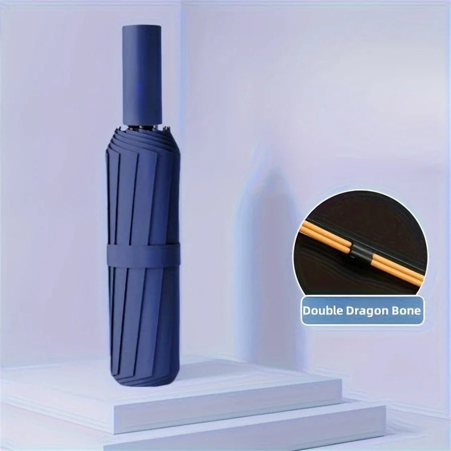 Bone Black Glue Vollautomatischer Dreifach Faltschirm Mit Robuster Kiel Und UV Beständig - Langlebiger Schutz - flohmarkt-deutschland.shop
