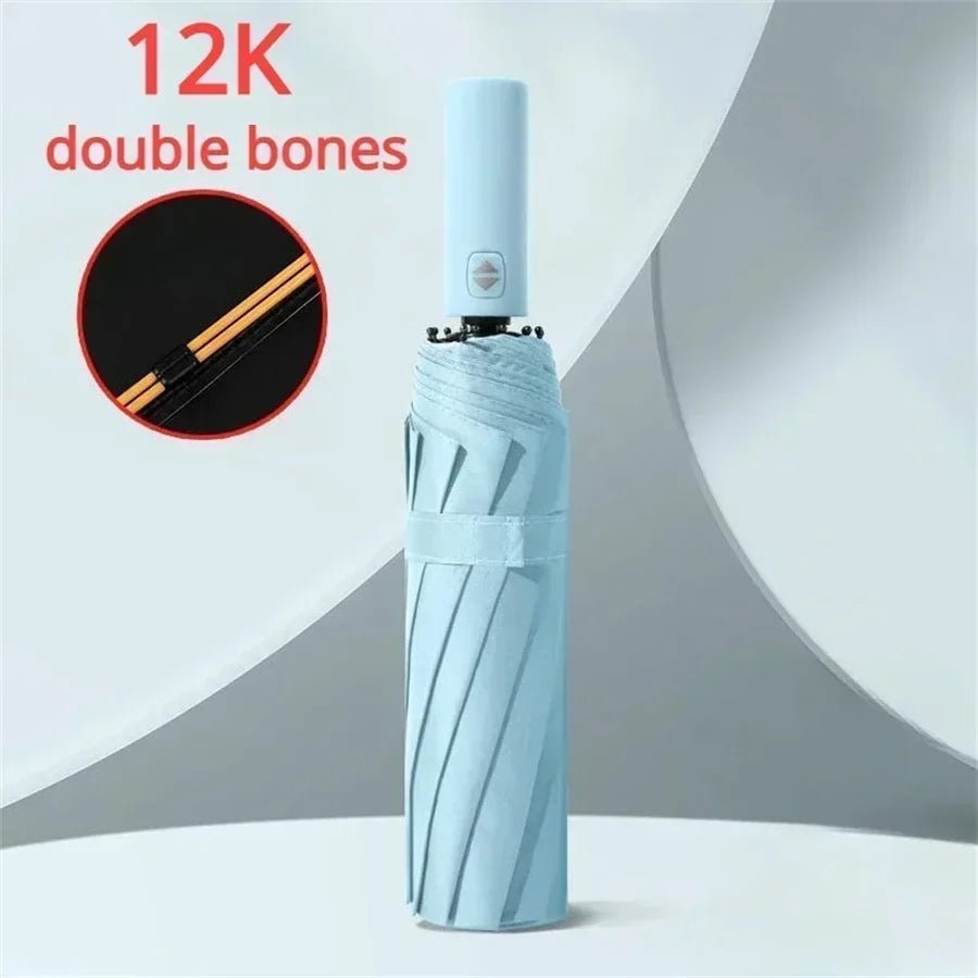 Bone Black Glue Vollautomatischer Dreifach Faltschirm Mit Robuster Kiel Und UV Beständig - Langlebiger Schutz - flohmarkt-deutschland.shop