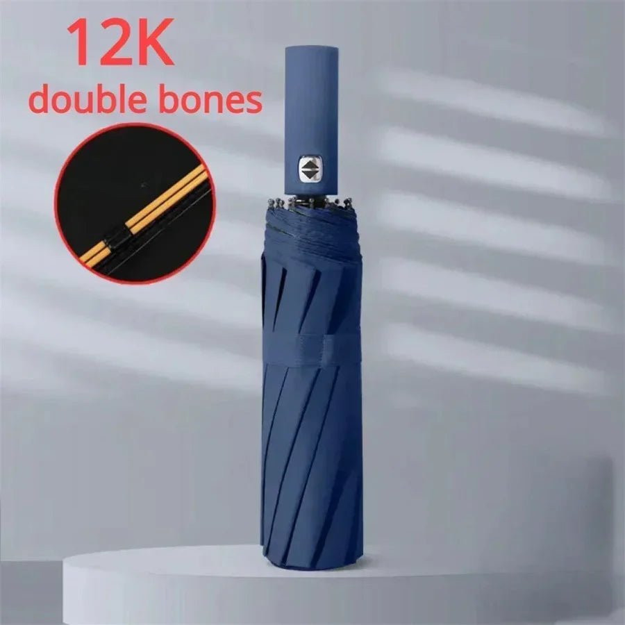 Bone Black Glue Vollautomatischer Dreifach Faltschirm Mit Robuster Kiel Und UV Beständig - Langlebiger Schutz - flohmarkt-deutschland.shop