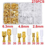 Box Insulated Male Female Wire Connector 2.8/4.8/6.3mm Electrical Crimp Terminals Termin Spade Connectors Assorted Kit 270PCS - flohmarkt-deutschland.shop
