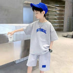 Boys Summer Casual Sets Thin Handsome T-shirt + Loose Shorts 2Pcs Kids Sportswear Loungewear Outfit Teenager Suit 5-14 Years - flohmarkt-deutschland.shop