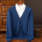 BROWON Marke Herren Pullover Strickjacke Business Casual Klassische V-ausschnitt Einfarbig Strickjacke Männer Pullover Koreanische Mode Herren Kleidung - flohmarkt-deutschland.shop