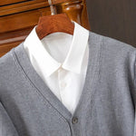 BROWON Marke Herren Pullover Strickjacke Business Casual Klassische V-ausschnitt Einfarbig Strickjacke Männer Pullover Koreanische Mode Herren Kleidung - flohmarkt-deutschland.shop