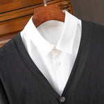BROWON Marke Herren Pullover Strickjacke Business Casual Klassische V-ausschnitt Einfarbig Strickjacke Männer Pullover Koreanische Mode Herren Kleidung - flohmarkt-deutschland.shop
