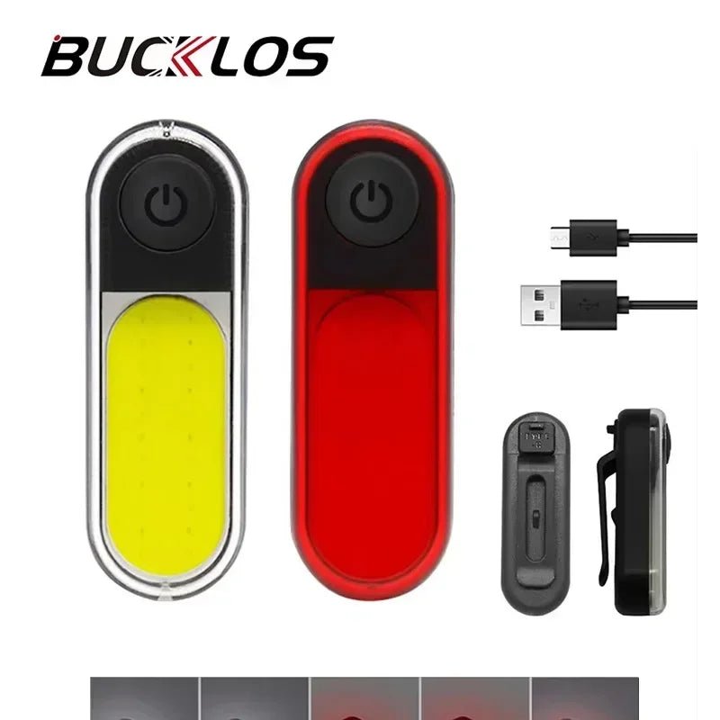 BUCKLOS Bicycle COB Light Set USB Charging High Visibility Taillight 500lm MTB Road Bike Light Lamp Cycling Accessories - flohmarkt-deutschland.shop
