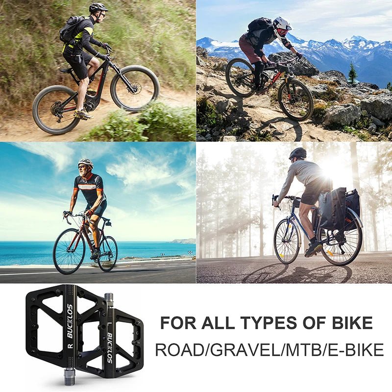 BUCKLOS Fahrradpedal, ultraleichte Pedalplattform für Rennrad, Mountainbike, rutschfeste Nylon-versiegelte Lager, flache Pedale, MTB-Fahrradteil - flohmarkt-deutschland.shop