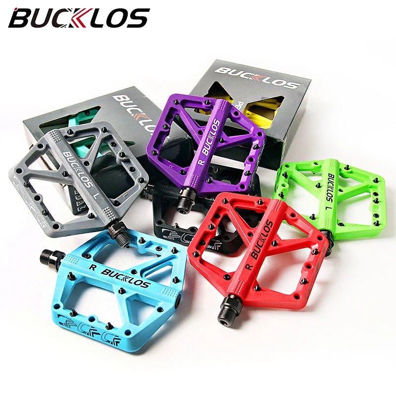 BUCKLOS Fahrradpedal, ultraleichte Pedalplattform für Rennrad, Mountainbike, rutschfeste Nylon-versiegelte Lager, flache Pedale, MTB-Fahrradteil - flohmarkt-deutschland.shop
