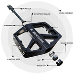 BUCKLOS Fahrradpedal, ultraleichte Pedalplattform für Rennrad, Mountainbike, rutschfeste Nylon-versiegelte Lager, flache Pedale, MTB-Fahrradteil - flohmarkt-deutschland.shop