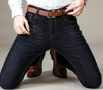 Business-Herrenjeans, lässig, bequem, gerade, Stretch, modisch, für Herren, klassisch, Premium-Blau, Schwarz, Denim-Hose - flohmarkt-deutschland.shop