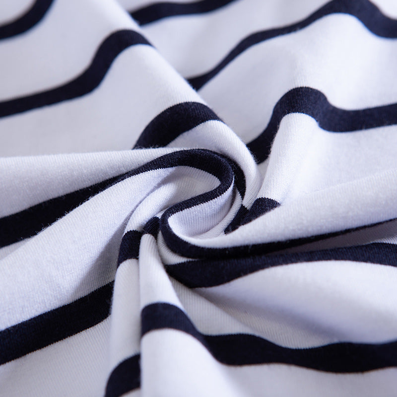 2020 Fashionable Striped Korean Style Short Sleeve T-Shirt