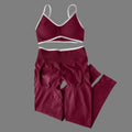 Women's 2-Piece Color Block Yoga Set: Camisole Bra & Seamless Fitted Leggings, Suitable for Fitness and Exercise