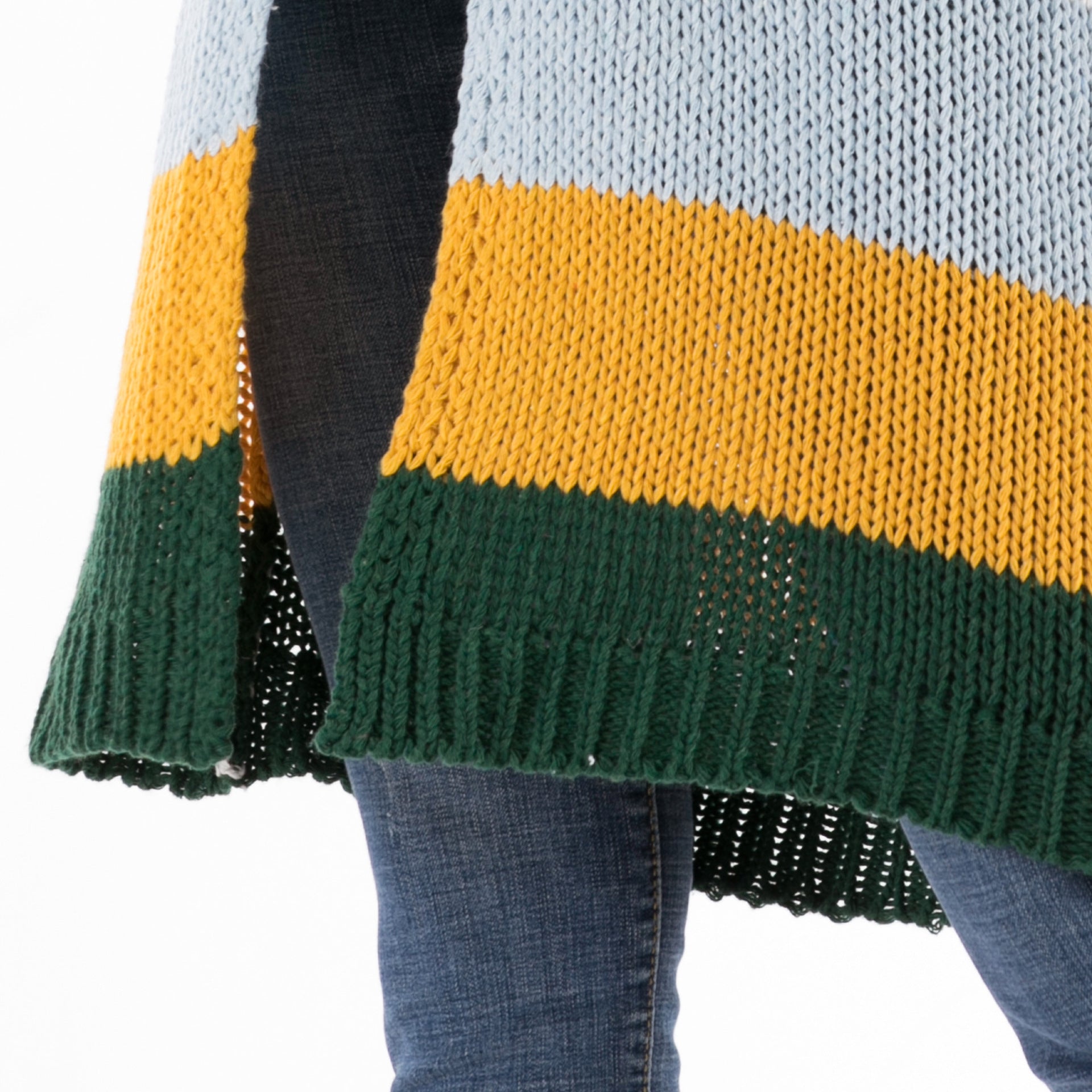 Fashionable Color-Block Loose Casual Knit Cardigan