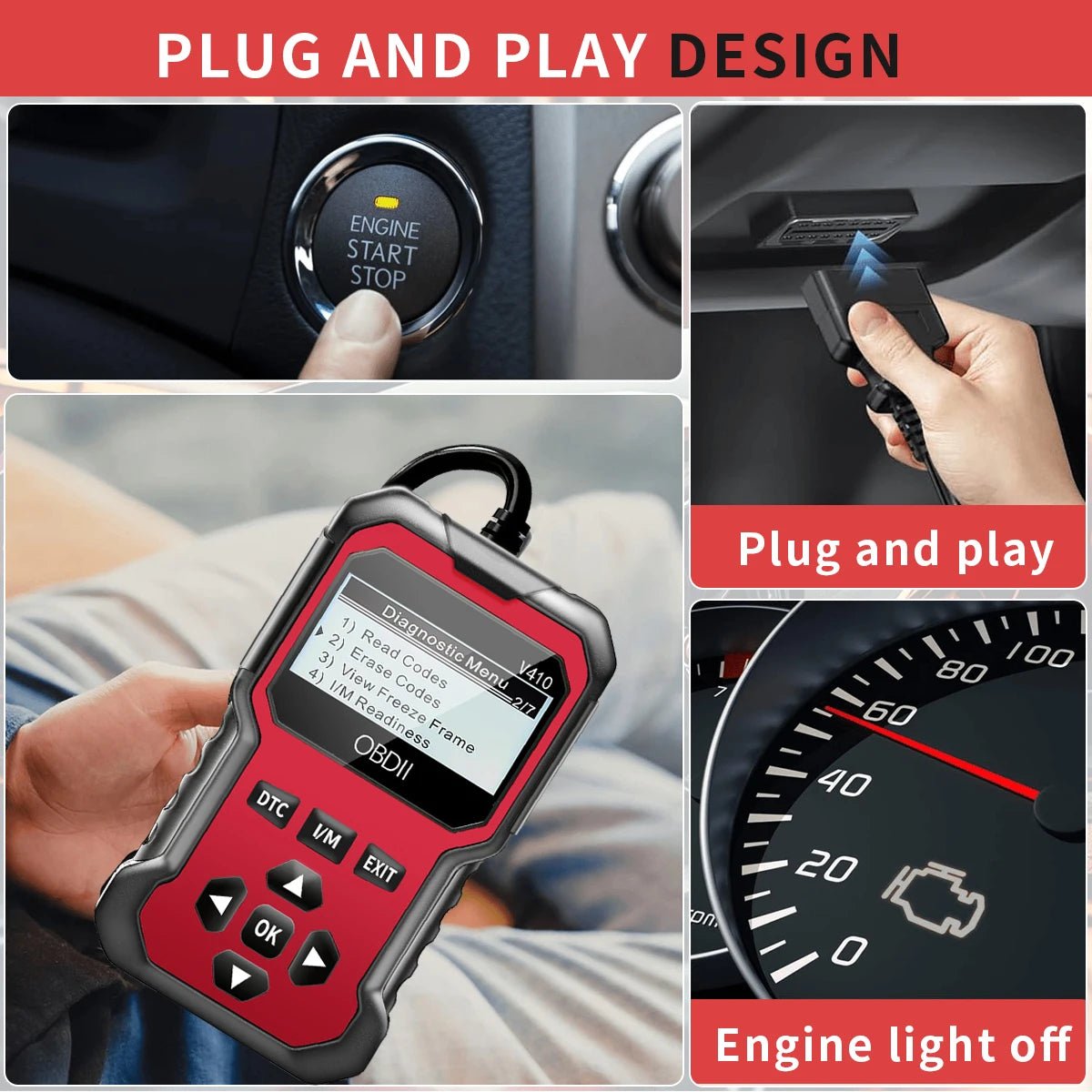 Car Obd2 Scanner Diagnostic Tool Code Reader Engine Fault Code Reader Scanner Can Diagnose All Obd Ii Protocol Cars since 1996 - flohmarkt-deutschland.shop