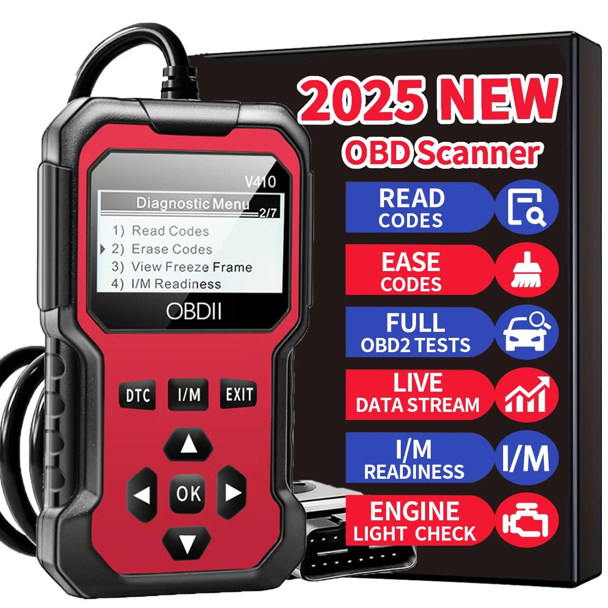 Car Obd2 Scanner Diagnostic Tool Code Reader Engine Fault Code Reader Scanner Can Diagnose All Obd Ii Protocol Cars since 1996 - flohmarkt-deutschland.shop