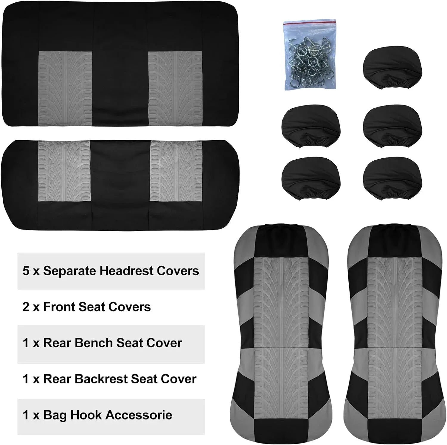 Car Seat Covers Full Set Front Split Rear Bench For Car Universal Cloth SUV Sedan Van Automotive Interior Covers - flohmarkt-deutschland.shop