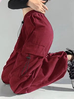 Cargo Hosen Frauen Baggy Hosen 2023 Herbst Streetwear Übergroßen Hosen Vintage Casual Elastische Taille Lose Jogginghose Frauen - flohmarkt-deutschland.shop