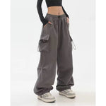 Cargo Hosen Frauen Baggy Hosen 2023 Herbst Streetwear Übergroßen Hosen Vintage Casual Elastische Taille Lose Jogginghose Frauen - flohmarkt-deutschland.shop