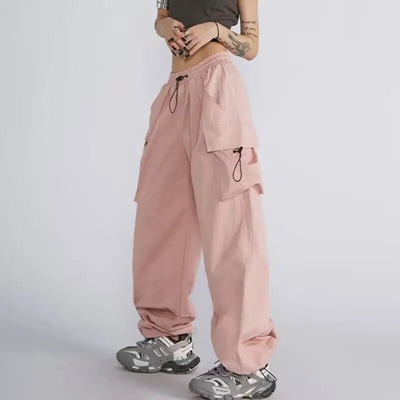 Cargo Hosen Frauen Baggy Hosen 2023 Herbst Streetwear Übergroßen Hosen Vintage Casual Elastische Taille Lose Jogginghose Frauen - flohmarkt-deutschland.shop