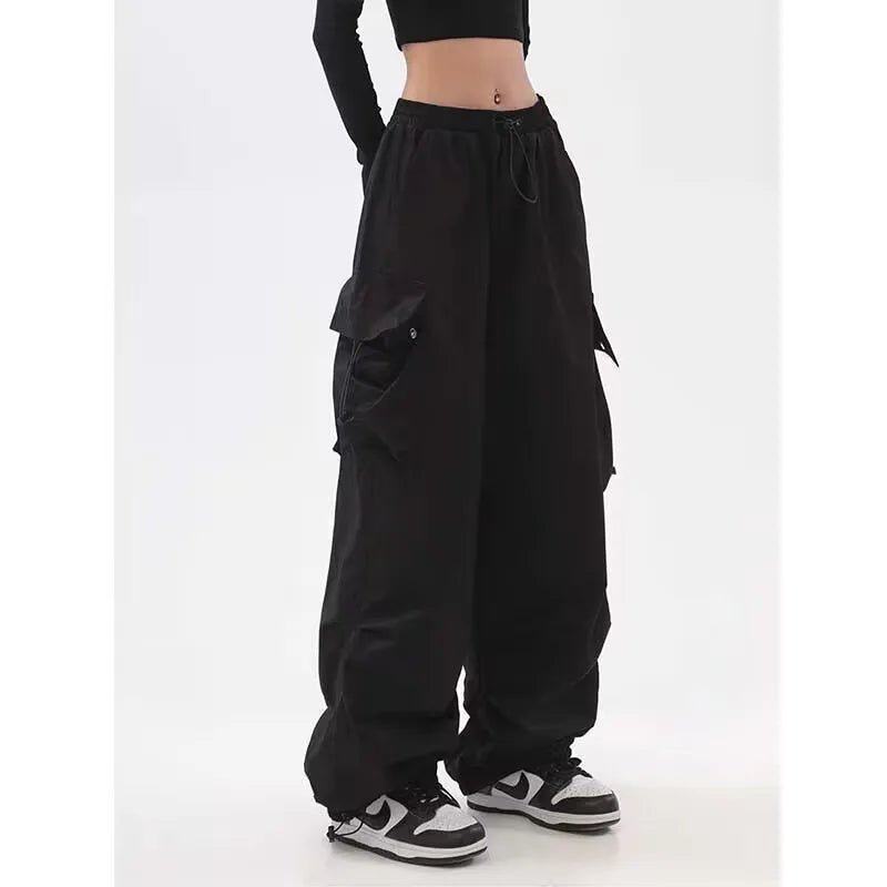 Cargo Hosen Frauen Baggy Hosen 2023 Herbst Streetwear Übergroßen Hosen Vintage Casual Elastische Taille Lose Jogginghose Frauen - flohmarkt-deutschland.shop