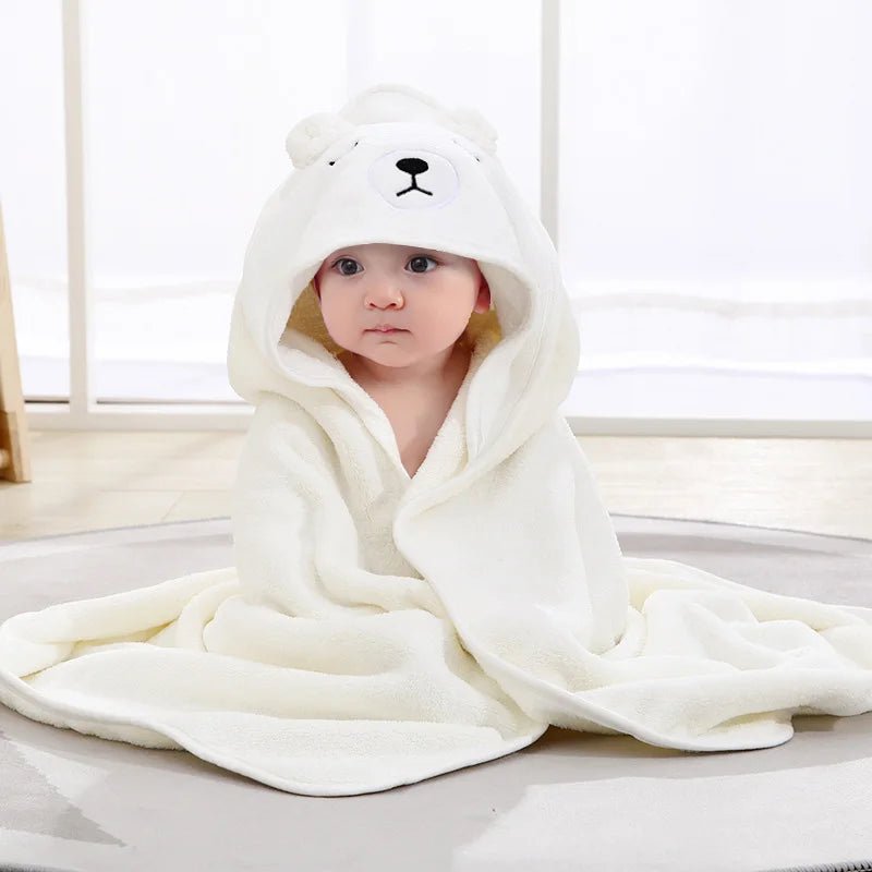 Cartoon-Tier Baby-Badetücher Weiche Kapuzenhandtücher für Neugeborene Kleinkind-Bademantel Warme Schlafwickel für Jungen und Mädchen - flohmarkt-deutschland.shop