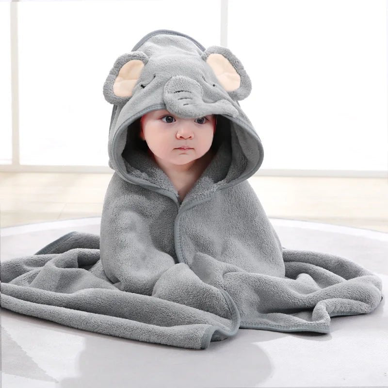 Cartoon-Tier Baby-Badetücher Weiche Kapuzenhandtücher für Neugeborene Kleinkind-Bademantel Warme Schlafwickel für Jungen und Mädchen - flohmarkt-deutschland.shop