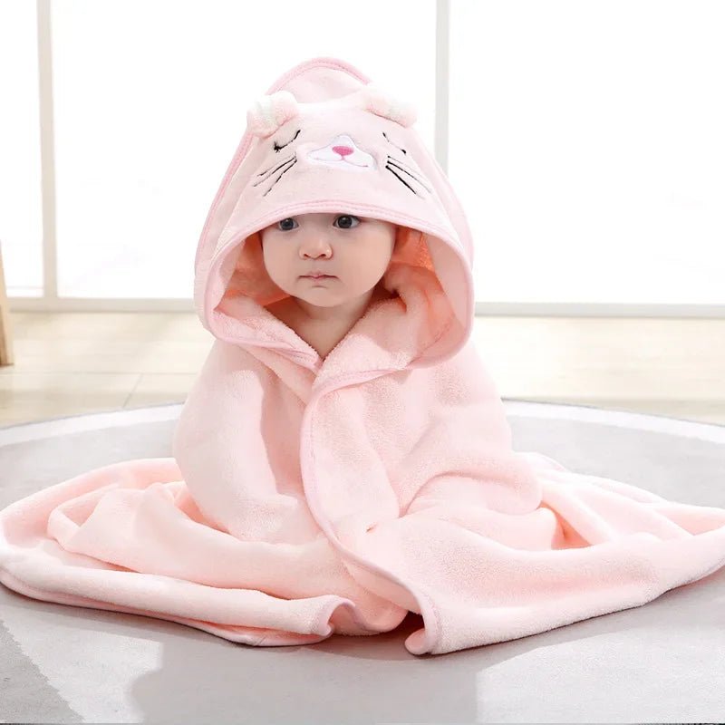 Cartoon-Tier Baby-Badetücher Weiche Kapuzenhandtücher für Neugeborene Kleinkind-Bademantel Warme Schlafwickel für Jungen und Mädchen - flohmarkt-deutschland.shop