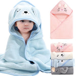 Cartoon-Tier Baby-Badetücher Weiche Kapuzenhandtücher für Neugeborene Kleinkind-Bademantel Warme Schlafwickel für Jungen und Mädchen - flohmarkt-deutschland.shop