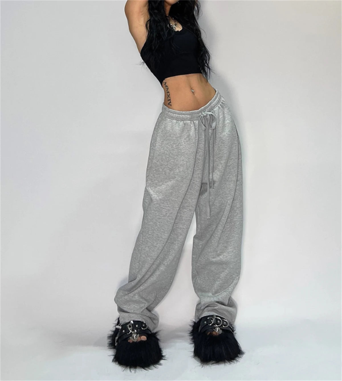 Casual Solide Jogginghose Für Frauen Hohe Taille Spitze Up Lose Jogger Hose Klassische Baggy Streetwear Weibliche Sport Tanz Hose Y2K - flohmarkt-deutschland.shop