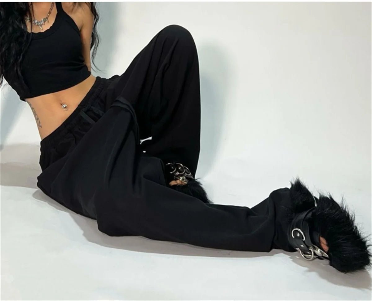 Casual Solide Jogginghose Für Frauen Hohe Taille Spitze Up Lose Jogger Hose Klassische Baggy Streetwear Weibliche Sport Tanz Hose Y2K - flohmarkt-deutschland.shop