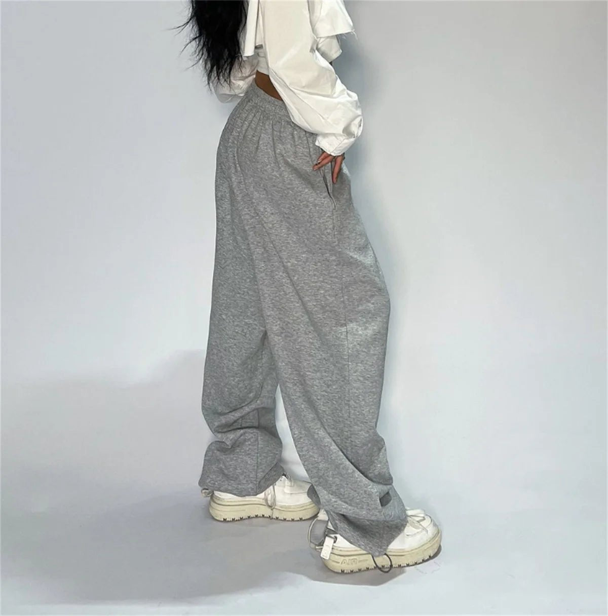Casual Solide Jogginghose Für Frauen Hohe Taille Spitze Up Lose Jogger Hose Klassische Baggy Streetwear Weibliche Sport Tanz Hose Y2K - flohmarkt-deutschland.shop