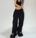 Casual Solide Jogginghose Für Frauen Hohe Taille Spitze Up Lose Jogger Hose Klassische Baggy Streetwear Weibliche Sport Tanz Hose Y2K - flohmarkt-deutschland.shop