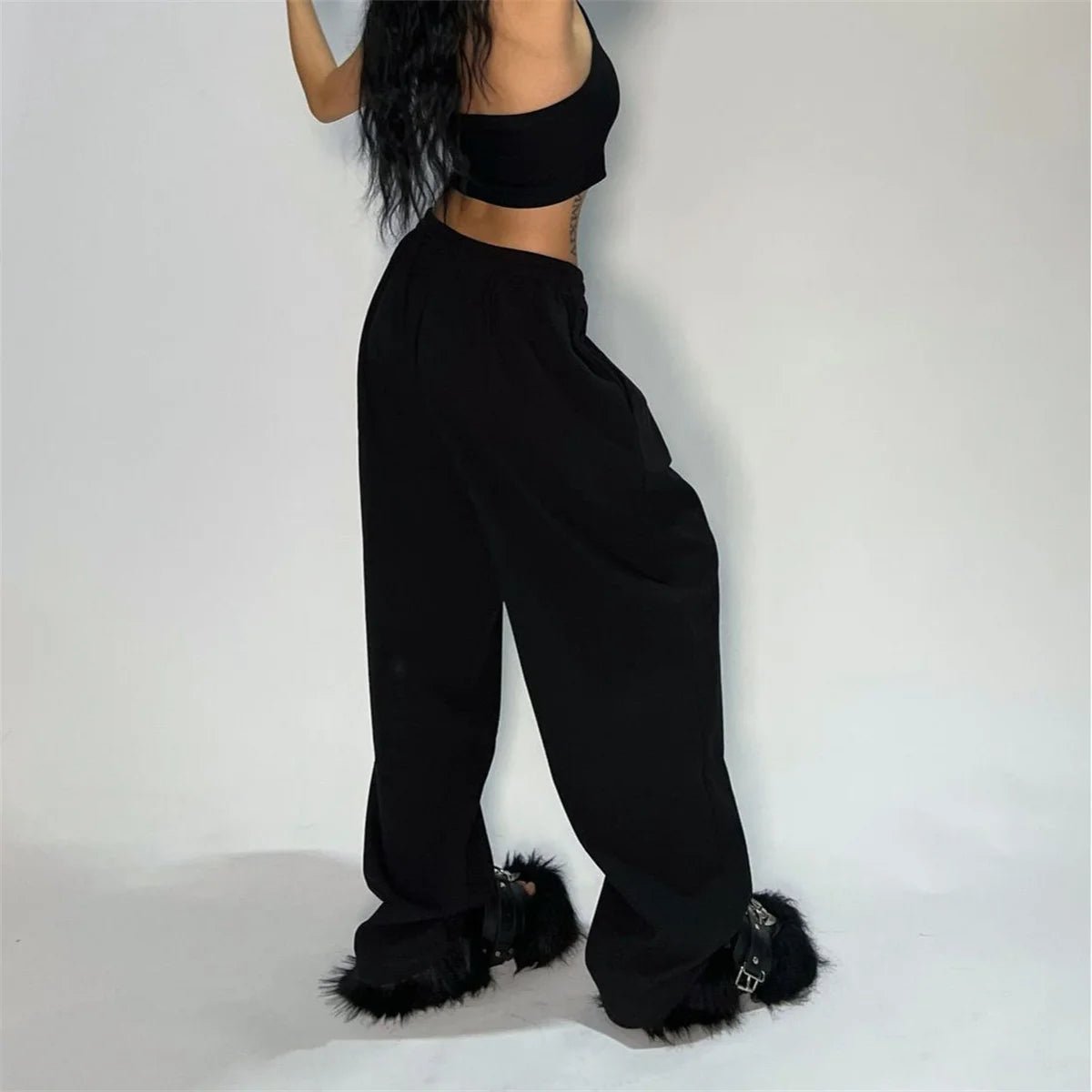 Casual Solide Jogginghose Für Frauen Hohe Taille Spitze Up Lose Jogger Hose Klassische Baggy Streetwear Weibliche Sport Tanz Hose Y2K - flohmarkt-deutschland.shop