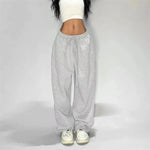 Casual Solide Jogginghose Für Frauen Hohe Taille Spitze Up Lose Jogger Hose Klassische Baggy Streetwear Weibliche Sport Tanz Hose Y2K - flohmarkt-deutschland.shop