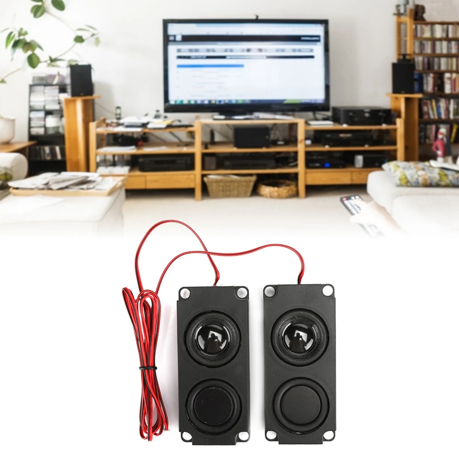 2PCS 8Ω 5W Portable Subwoofer Enclosure 40mm Magnetic Dual-Channel Speaker For TV Monitors Dual-Channel Magnetic Speaker